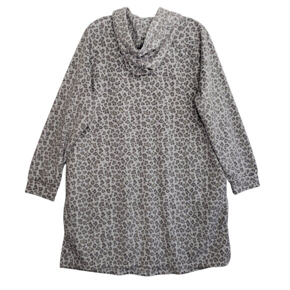 Muk Luks Women's Large Hooded Animal Print Night Shirt Night Gown with Pockets - Picture 2 of 9